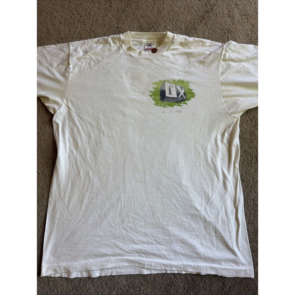 VTG Fruit Of The Loom FX Everywhere Channel Launch Tour 1994 XL White Shirt